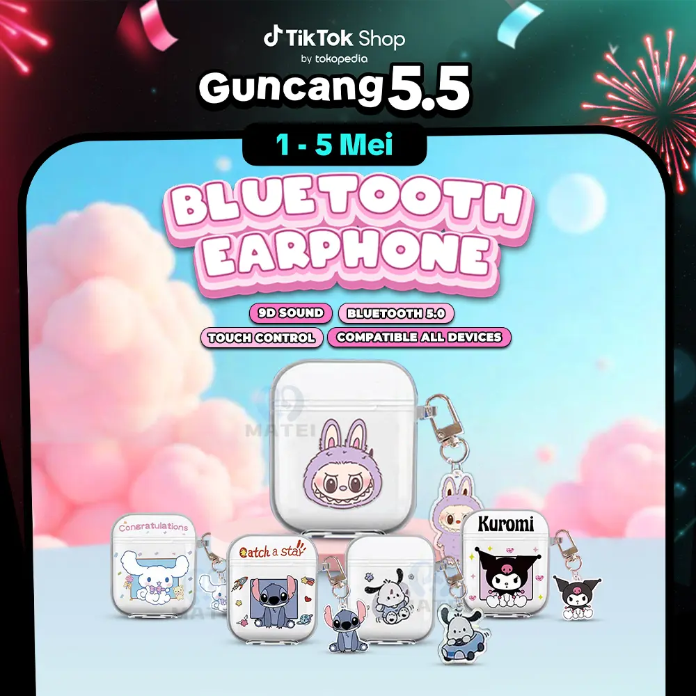 Matei COD Headset Bluetooth I12 Dengan Casing Kartun Lucu Transparan True Wireless inpods 12