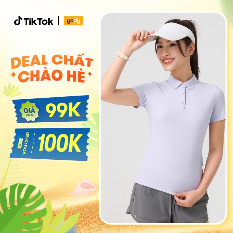 YODY Áo Polo Nữ Airycool Ép Seam Lá Cổ Laser WAPO25S027
