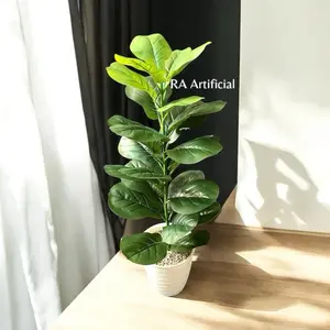 pohon ketapang 23daun artificial + pot nya Plastik