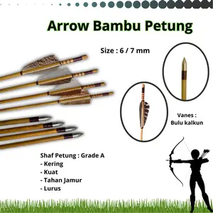 Arrow Bambu Petung Vanes Bulu Kalkun Premium