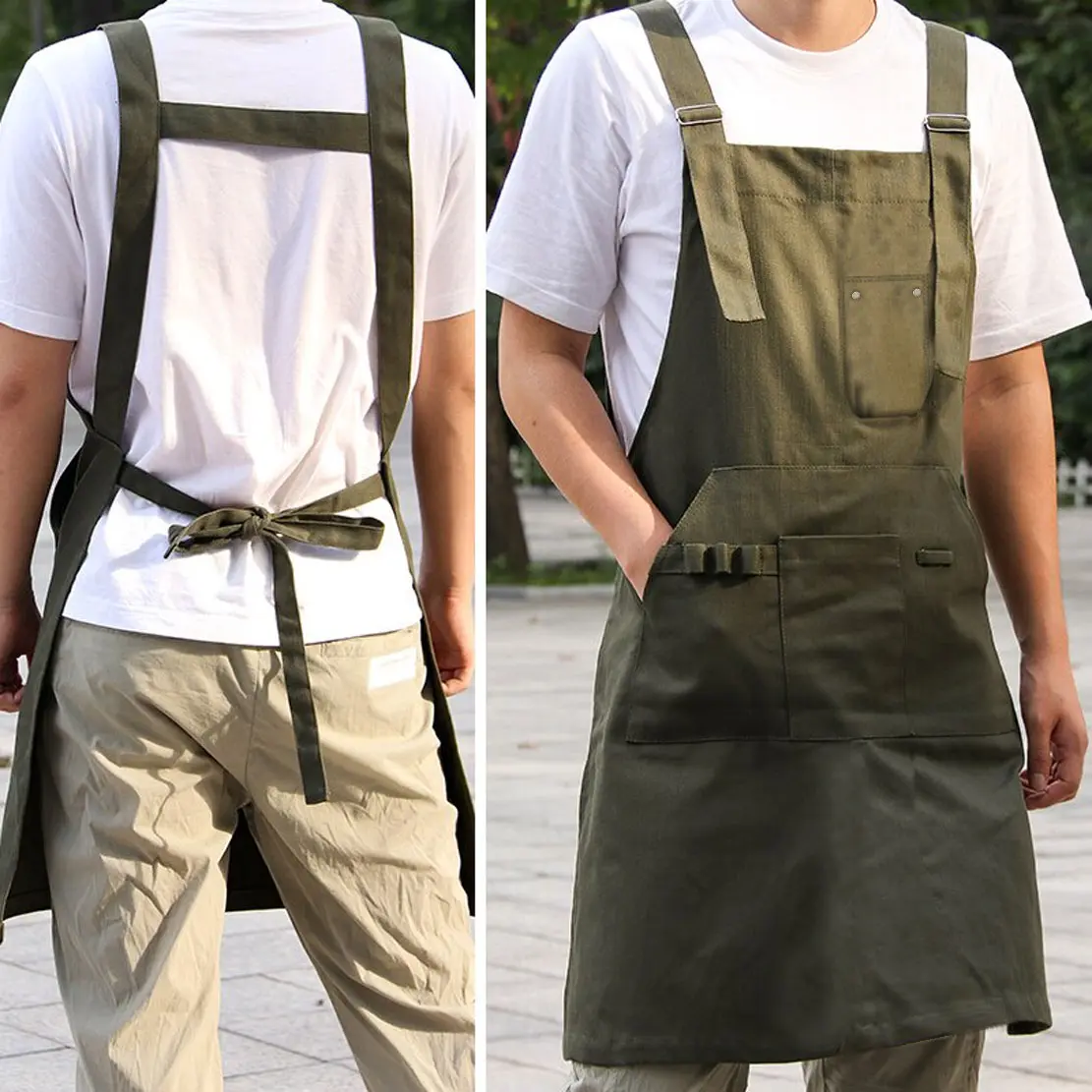 Celemek Barista ApronKanvas Zehra Waiter Korea Wanita BISA CUSTOM LOGO Pria Kitchen Masak Koki Dapat disesuaikan celemek  ala jepang celemek  dewasa jumbo
