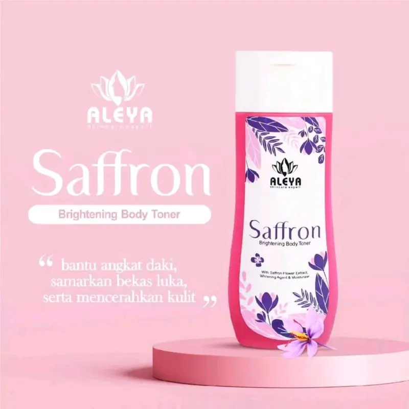 [3PCS] ALEA TONER BADAN SAFFRON ALEYA SAFFRON BRIGHTENING BODY TONER 100ml BY ALEYA 2