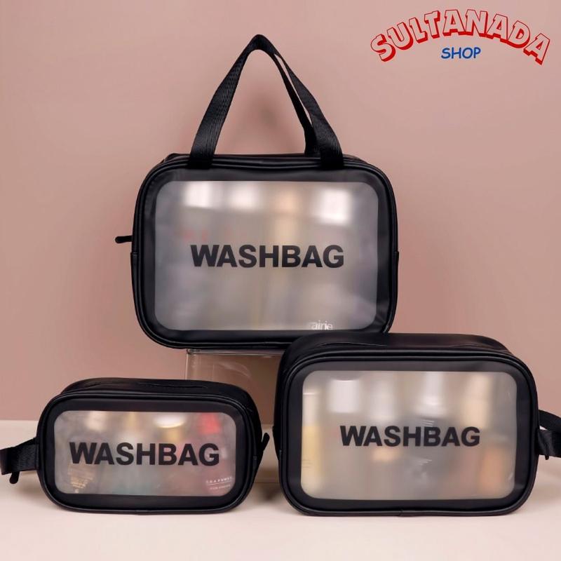 Pouch Kosmetik Wanita Washbag PVC Tebal Anti Air Tas Wanita Serbaguna Pouch Make Up Travel -Size sedang 4