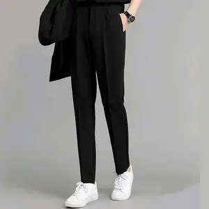 Keystar - Celana Panjang Pria Formal Hitam Abu Muda Navy Semi Slim Fit Bahan Lentur Anti Kusut Kerja Nyaman Dan Elegan Regular Trousers Import Cowok Celana Formal Kantor Pria Celana Slimfit Pria