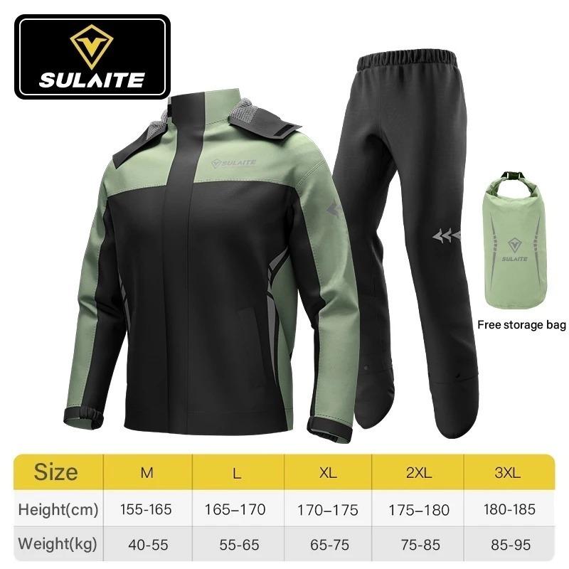 SULAITE tahan air outdoor baju hujan pria sepeda motor dan hiking berkualitas tinggi tas penyimpanan gratis ukuran M-3XL hoodie tepi olahraga baju hujan ringan lipat dengan penutup sepatu original raf jas dewasa Sport