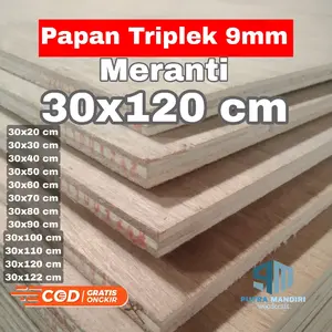 Triplek Meranti 30x120 cm Tebal 9 mm Plywood Multiplek Berkualitas Tinggi - kayu triplek