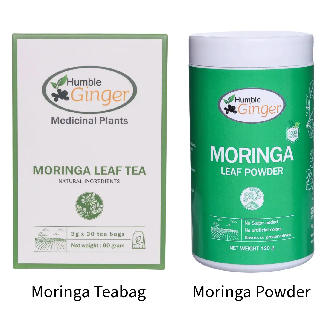Humble Ginger: Moringa Tea and Moringa Powder: High nutrients/Healthy Blood Sugar/Superfood/ Natural Drink Beverage low  fat