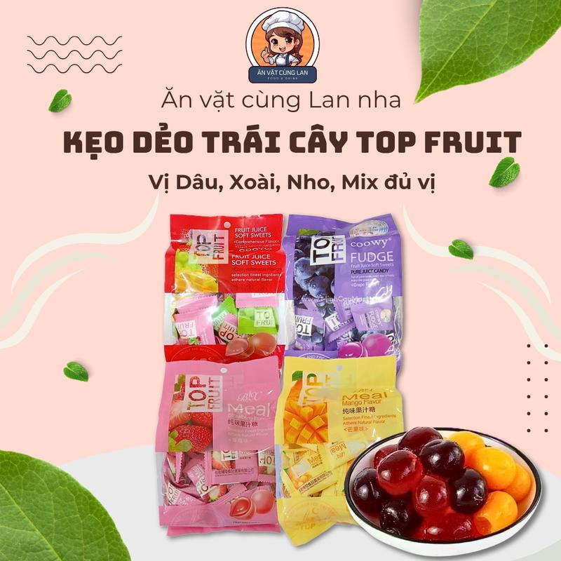 Kẹo Dẻo Trái Cây Top Fruit [320g] Vị Dâu Xoài Nho Mix Đủ Vị Không Chất Bảo Quản Ăn Vặt Candy Food