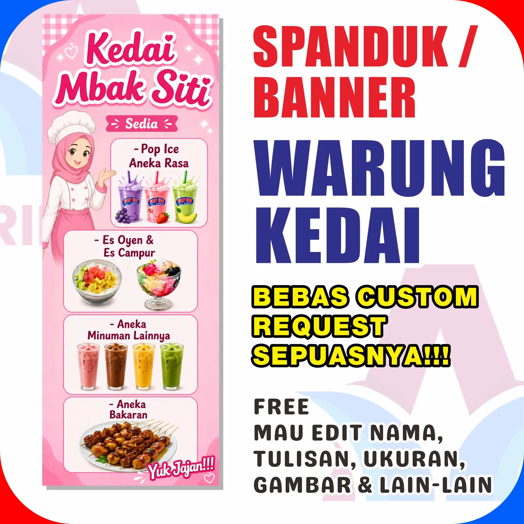 Spanduk / Banner Warung Kedai Dapur Bisa Custom Request