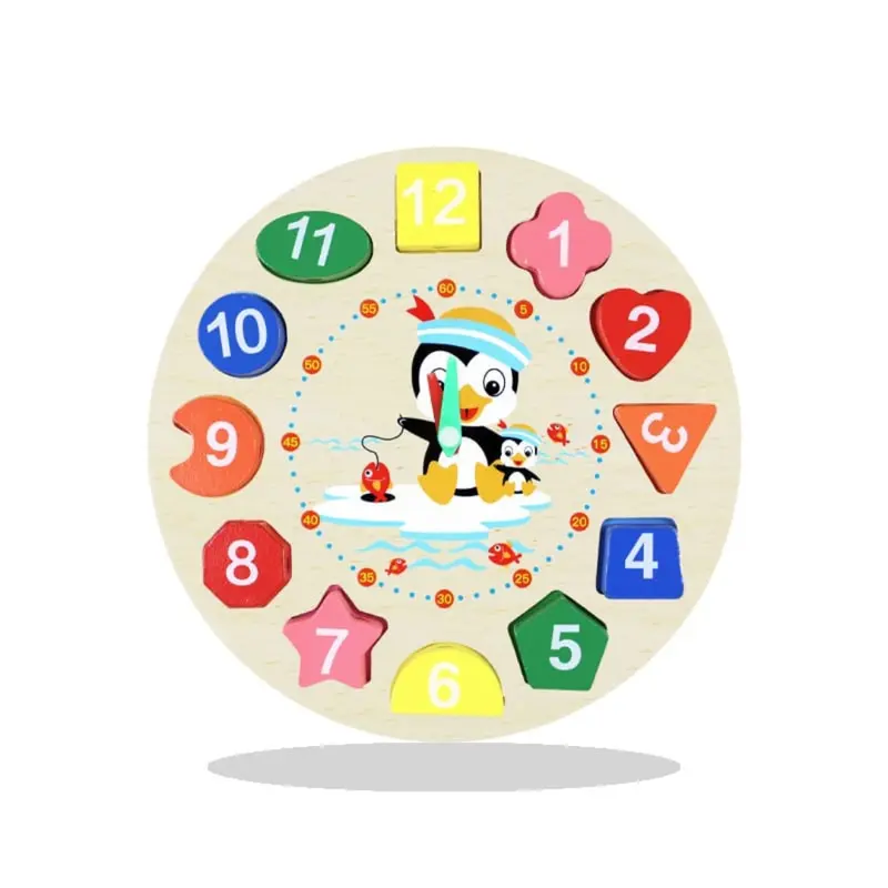 [IM] Mainan Edukasi Dini Bentuk Jam Putar / Sensory Educatiton Geometri Bentuk Bangun Ruang / Puzzle Angka Jam / Mainan Montessory Clock / Puzzle Kayu Unik 7