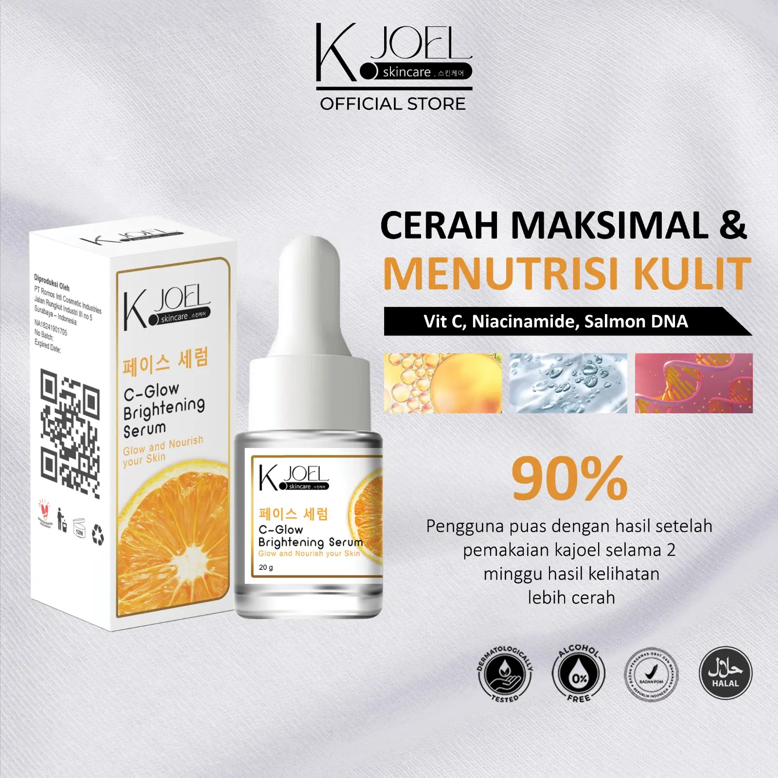 KJOEL - C Glow Brightening Serum - Mencerahkan -Memudarkan Bekas Jerawat