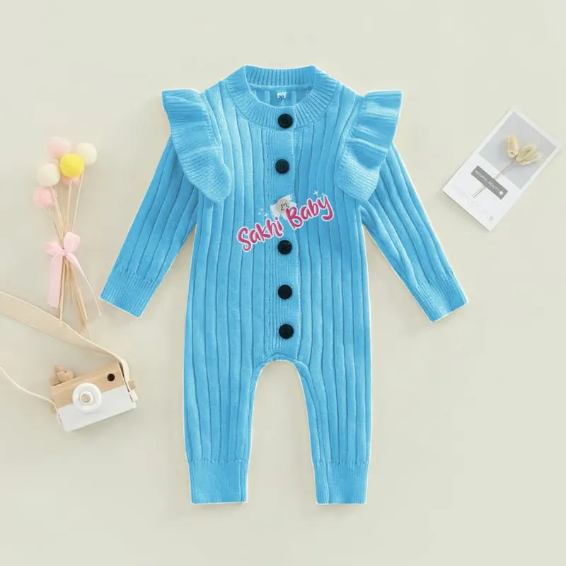 Sakhi Baby Baju Bayi Perempuan 0 6 12 Bulan lucu Jumper Jumsuit Rajut Anak Baru Lahir Newborn Lengan Panjang Katun Cewek budget  bajubayi 7