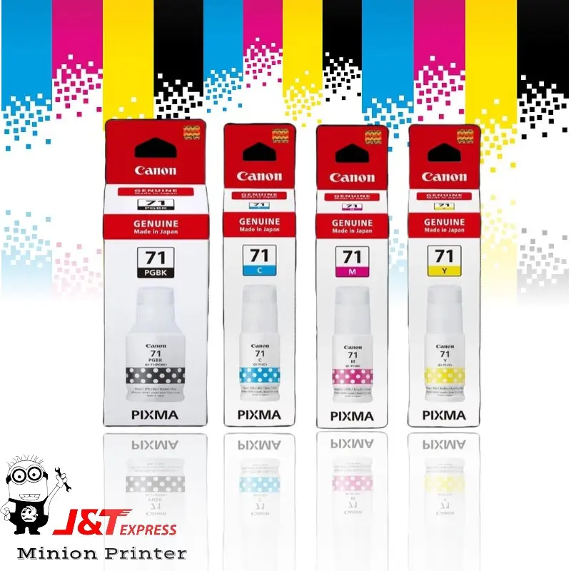 1 Set / 4 Warna Tinta Conan Gi 71 Tinta Printer G1020 G2020 G2021 G2060 G3020 G3021 G3060 0