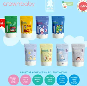 CROWN kantong asi zipper indikator suhu 100ml 30pcs