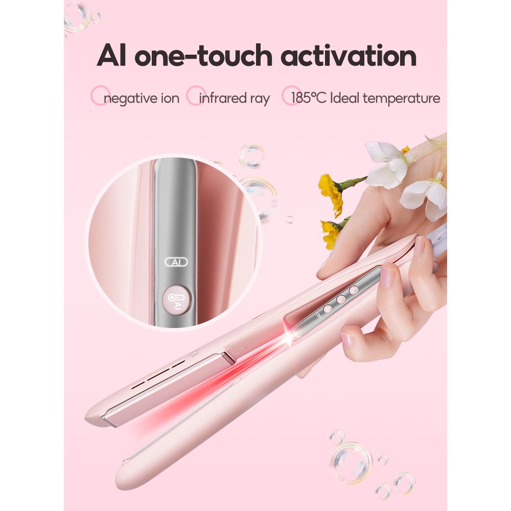 LivChic 2IN1 LS303 Catok Rambut untuk Meluruskan Keriting Ringan Alat pengeriting rambut Tongkat pelurus rambut Curly Kriting Hitam Elektrik