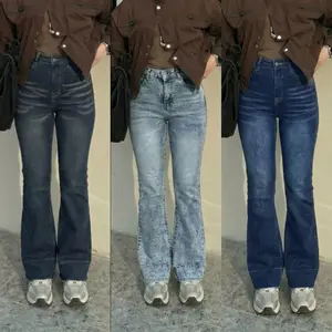 Jennie Cutbray Jeans Gen Z Highwaist Retro - Glorya Jeans Cutbray Lipat Premium Wanita Panjang Bahan SoftJeans Tebal Melar Size 27-34 Denim Nyaman Hitam