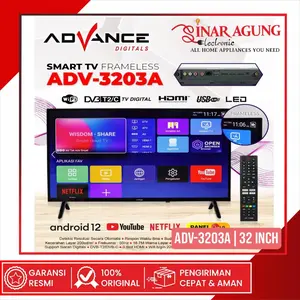 ADVANCE ADV-3203A LED SMART TV 32 INCH FRAME LESS GARANSI RESMI