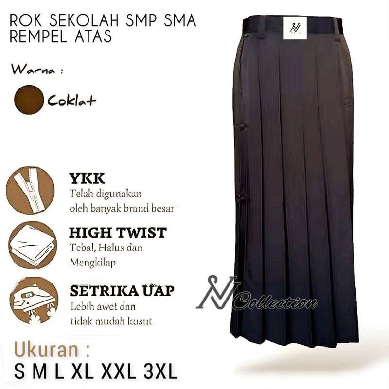 Rok Rempel Panjang Seragam Sekolah Perempuan SMP SMA SMK High Twist 4
