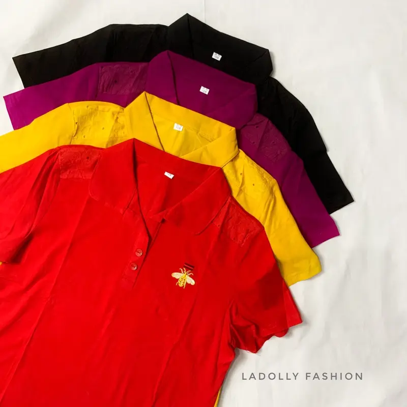 Ladolly - Kaos Import Wanita Kerah Bee Atasan 1
