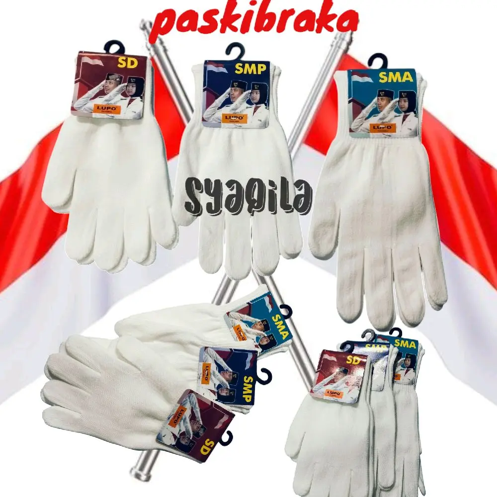 Sarung Tangan Putih Anak SD,SMP,SMA/Sarung tangan anak putih polos/Upacara/Paskibra.St Anak Putih Polos