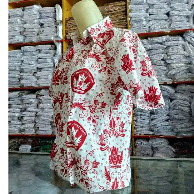 Baju Batik seragam sekolah SD lengan pendek size 7-17/Atasan seragam sekolah 2
