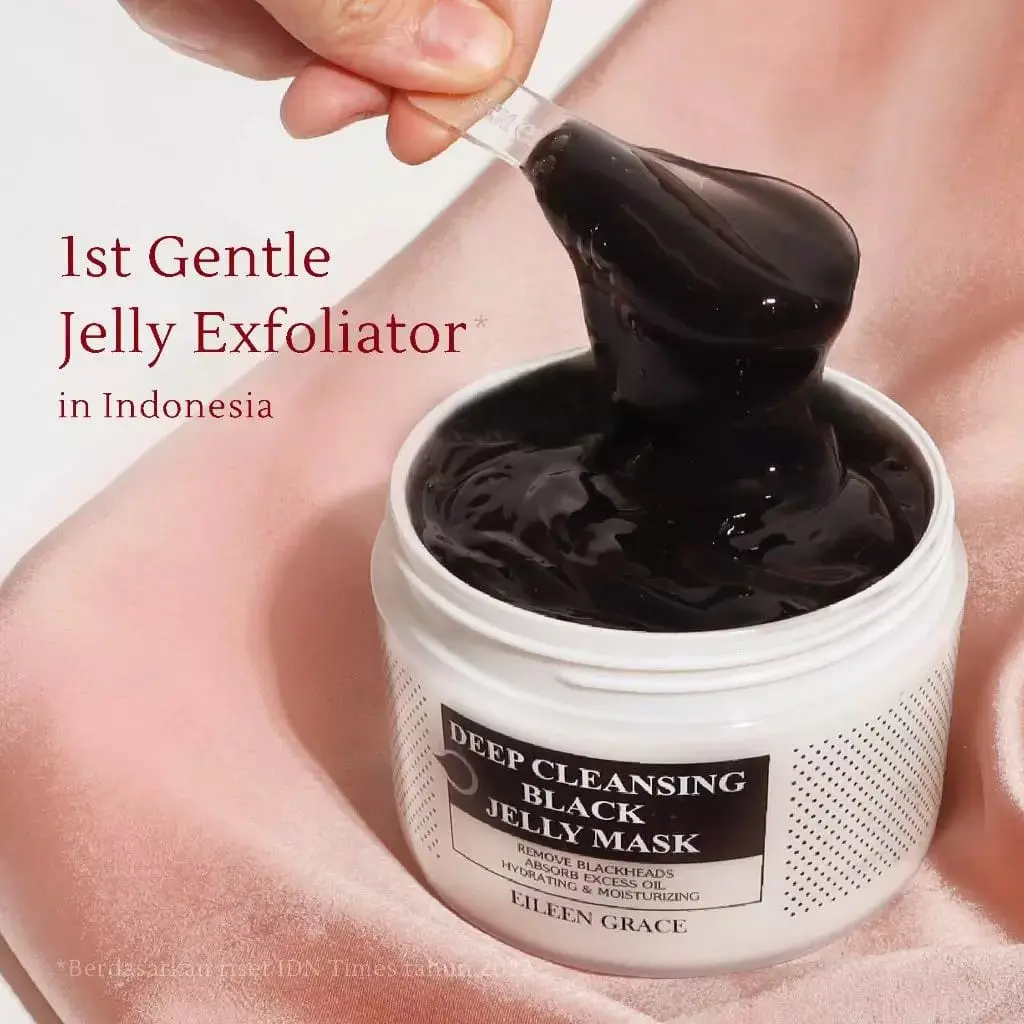 EILEEN GRACE Deep Black Jelly Mask // Masker Komedo & Pori - Pori // Masker Wajah Mencerahkan