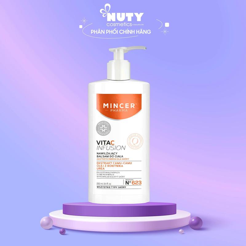 Sữa Dưỡng Thể Giúp Dưỡng Trắng & Hỗ Trợ Chống Lão Hoá Mincer Pharma Vita C Infusion Body Lotion 250ml | NUTY cosmetics beautiful life