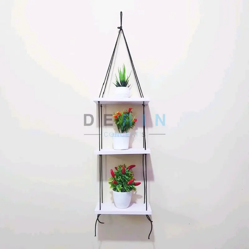 Rak Susun Dekorasi Hiasan Dinding Tali Gantung Serbaguna Model Minimalis Kekinian Furniture Rumah Modern 2