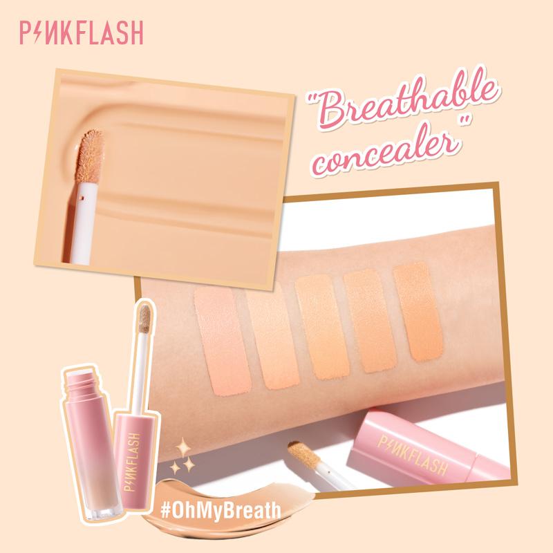 [Official] PINKFLASH OhMyPinkFlash OhMyBreath Liquid Concealer Long Lasting Waterproof Sweat Proof Smooth Full coverage Matte Natural cover dark
