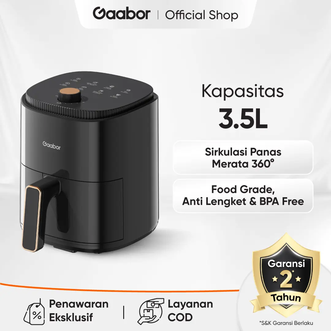 [LIVE] Gaabor Air Fryer 3.5L Mesin Penggorengan Tanpa Minyak Low Watt Multifungsi Serbaguna / AF-35M Series