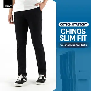 Aerostreet Chinos Panjang Elvano Hitam Celana Panjang Chino EAAAA