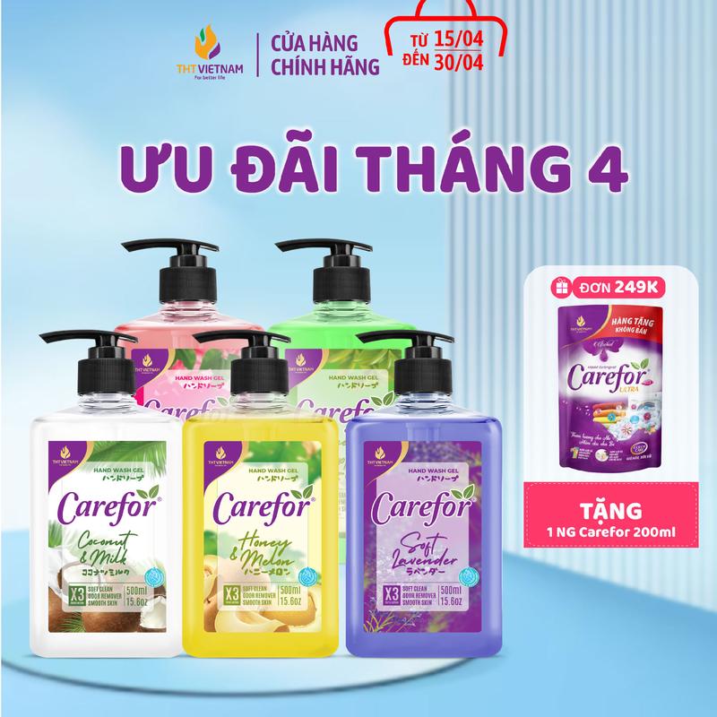 Sữa rửa tay diệt khuẩn Dưỡng ẩm da tay Carefor 500ml