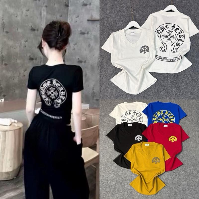  215_Áo cổ tim nữ  FOM VỪA   ép hình 2 mặt 