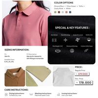 Gambar BLUEBUTTON Polo Shirt Wanita Lengan Panjang Stone Wash - Stone Wash, S dari BlueButton Kota Cimahi 3 Tokopedia