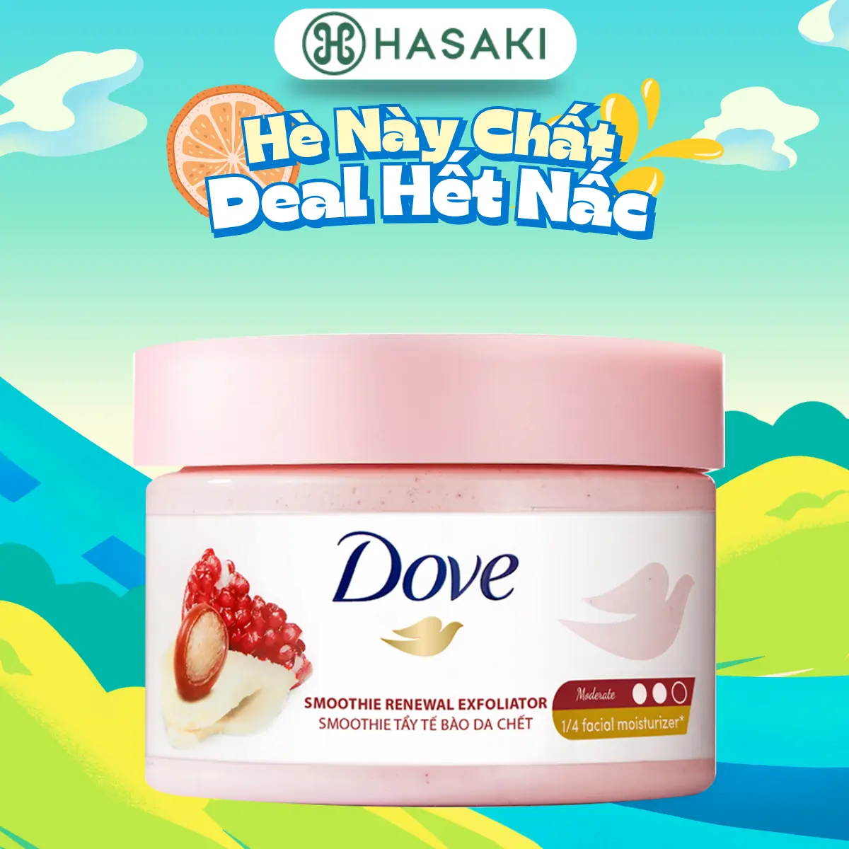Tẩy Da Chết Dove Hương Lựu Đỏ Dưỡng Body Cho Mọi Loại Da 298g | HASAKI BEAUTY Dưỡng Da Body Women