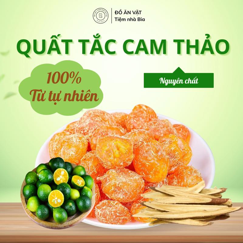 Quất Tắc Cam Thảo Sấy Nguyên Trái Túi 500g - Chua Ngọt Bổ Dưỡng Snack Food Ăn Vặt Thức Ăn