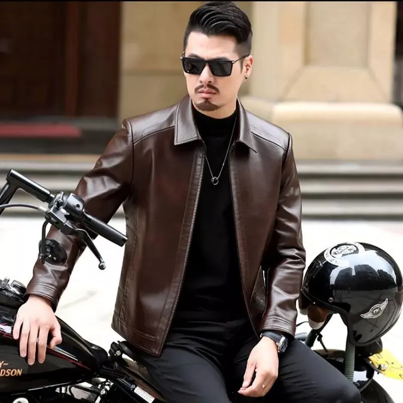 Jaket kulit pria formal / Jaket kulit premium / Jaket pria simpel