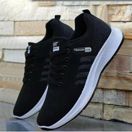 Product Introduction of diskon promo sepatu sneakers pria kekinian kerja olah raga ngampus kuliah sekolah harian jalan formal kasual hits viral Shoes Snekers Casual Hitam Sport Running Putih Black chx Olahraga 7