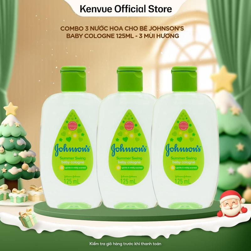 Combo 3 chai Nước Hoa Cho Bé Johnson's Baby Cologne 125ml - 3 mùi hương