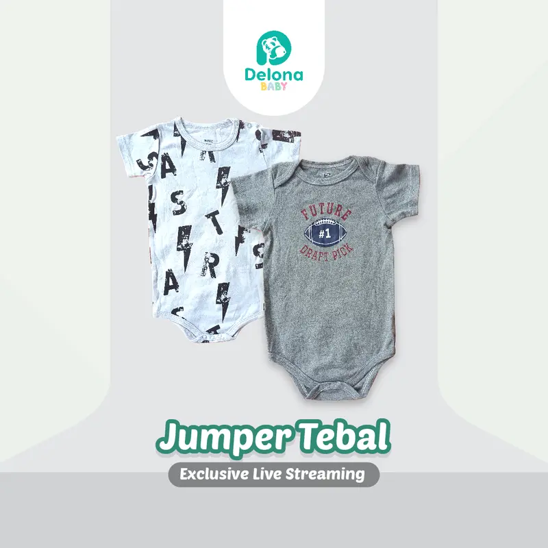 Jumper 1 Pcs Tebal Baru Baju Bayi Bervariasi Motif Cantik Keren Mix Brand Delonababy 0