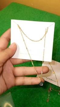 Product Review of 2 Layers Chain A Set  Round Pendant Necklace •  Gold Waterproof  • 316L Stainless Titanium Steel Necklaces for Women  NL130 Solis Jewelry from I**3 0