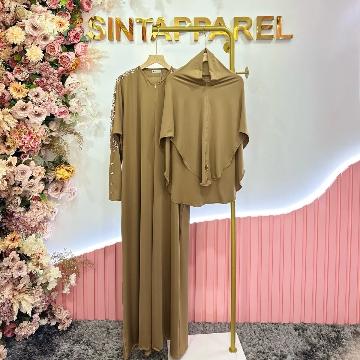 Florence Abaya Set Kerudung Jersey Premium