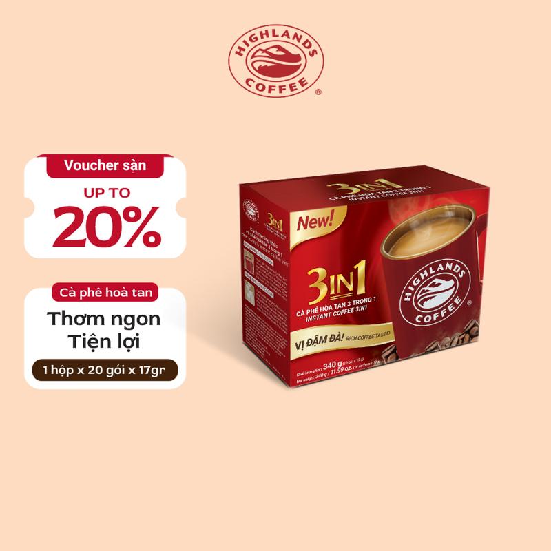 Cà phê sữa hòa tan 3in1 Highlands Coffee - 20 gói Cafe