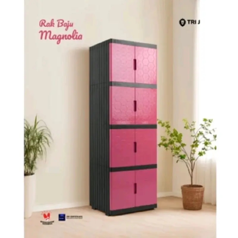P (P30) LEMARI MAGNOLIA 4 SUSUN / LEMARI PLASTIK BAJU SERBAGUNA Furniture 0