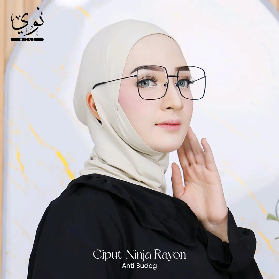 Nuyyhijabid Ciput Ninja Antem Anti Budeg Bahan Rayon Super Premium Menyerap Keringat Ciput untuk sehari-hari Kerudung Jilbab menutup nutupin leher inner Dagu cuci kering turki hitam kaos dalaman hijab airism spandeks rouge wearjada sekolah lubang tencel