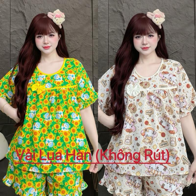 (40-85Kg CÓ TÚI VẢI LỤA HÀN BỘ ĐÙI BABYDOLL CÓ TAY, VIỀN SỌC NƠ NỔI ĐÍNH NƠ, QUẦN BÈO XINH