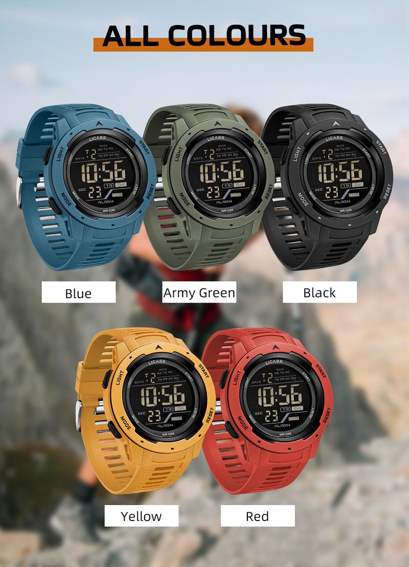 Product Introduction of LICARR Brand Sports Men's Digital Watch Waterproof Casual Watches 9519 40