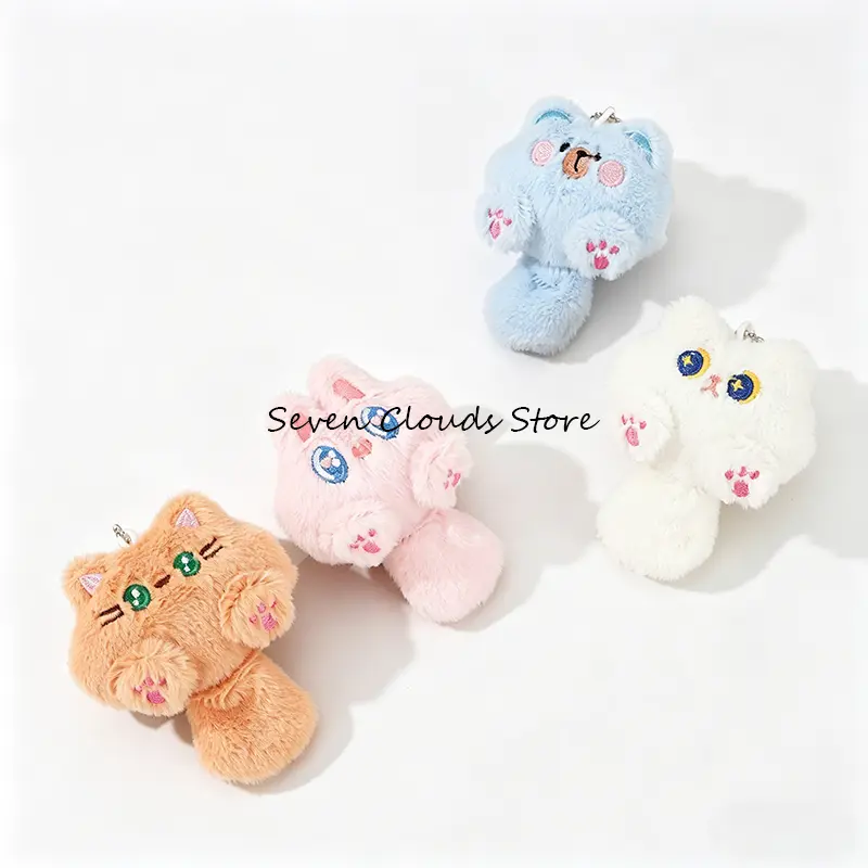 COD 110mm / 1pcs Kartun Kucing Plush Kucing Gantungan DIY Kunci Lengkap Hiasan