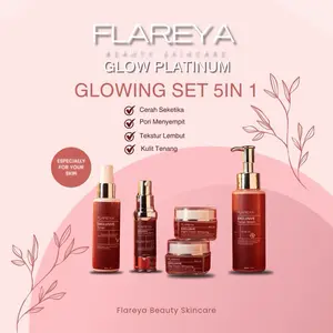 FLAREYA Glow Plantinum 5pcs Set Wajah - Produk Perawatan Wajah Lengkap dengan 5 Item Utama