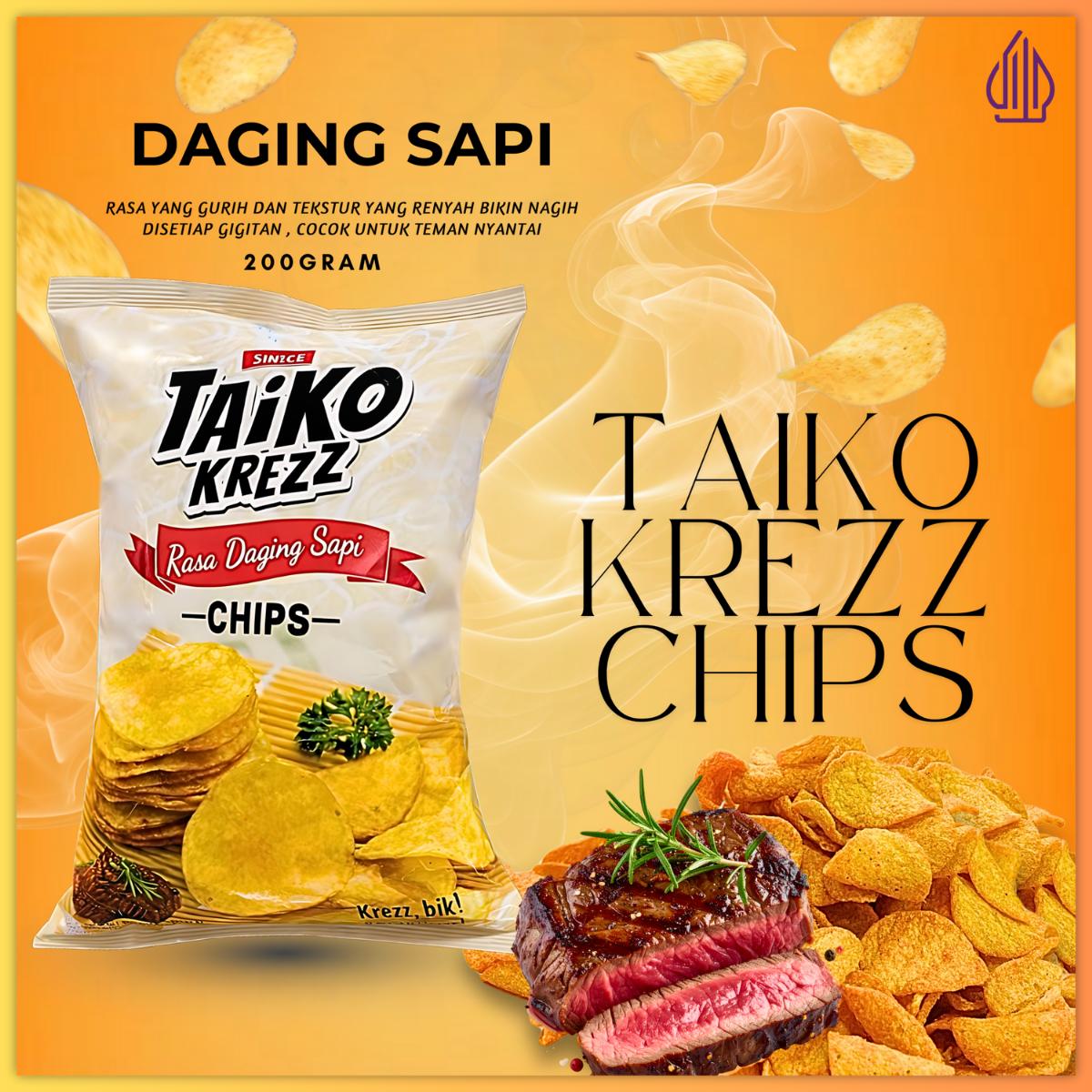 COD HALAL/Taiko Krezz Chips/Keripik Kentang/Cemilan/Promo Murah/Rasa Daging Sapi/Rasa Rumput Laut/Keripik/chips/renyah dan lezat/bahan baku berkualitas/Crispy Chips/Potato/Snack/Kripik